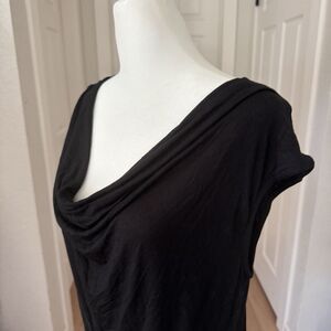 NEW Nadine West Black Two Tone Blouse‎ Flowy Sexy Top Stretchy